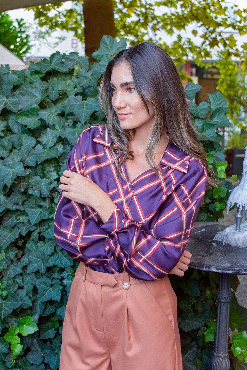 Bluse mit Dandykragen