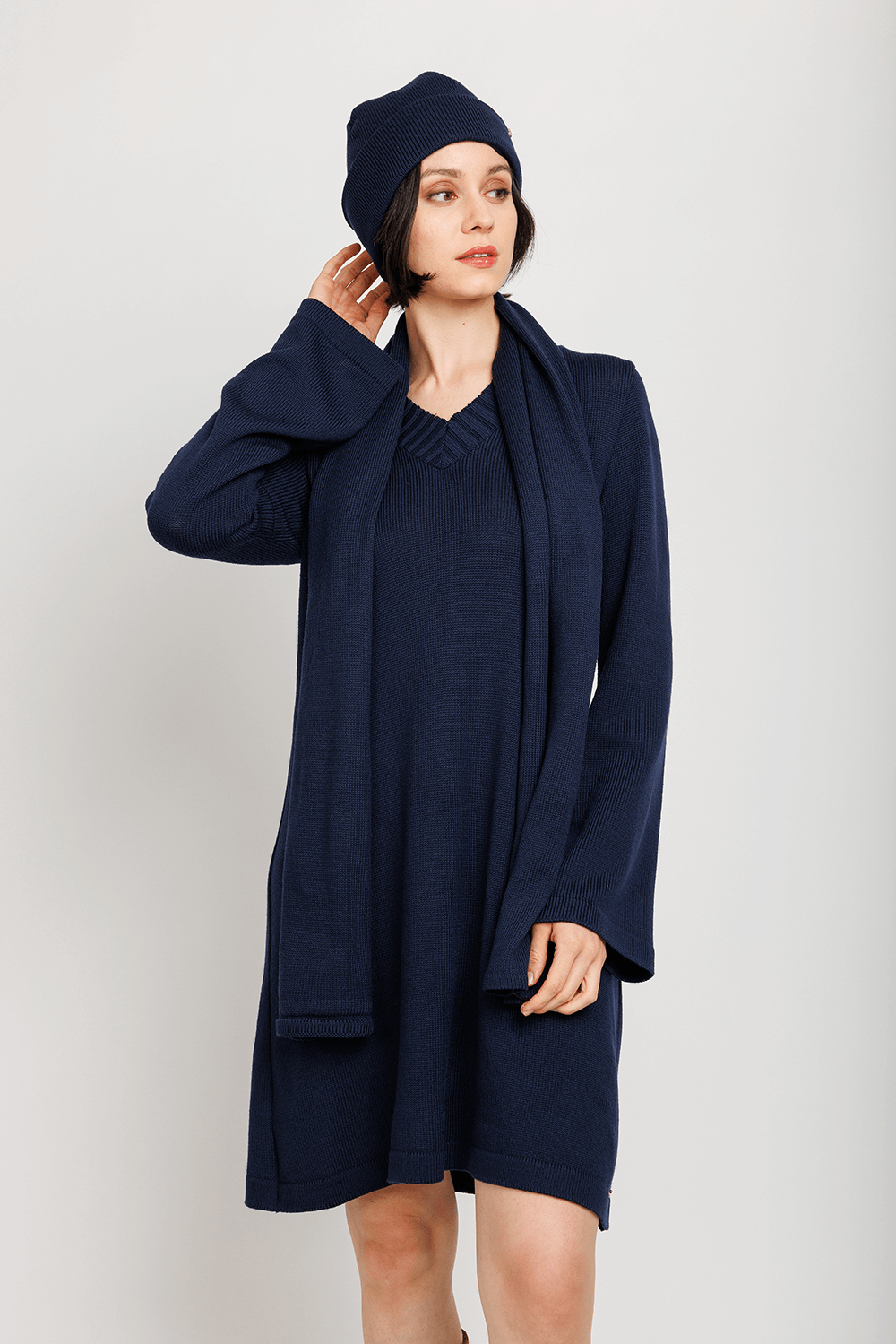 Knitwear Deep V-Ausschnitt Kleid