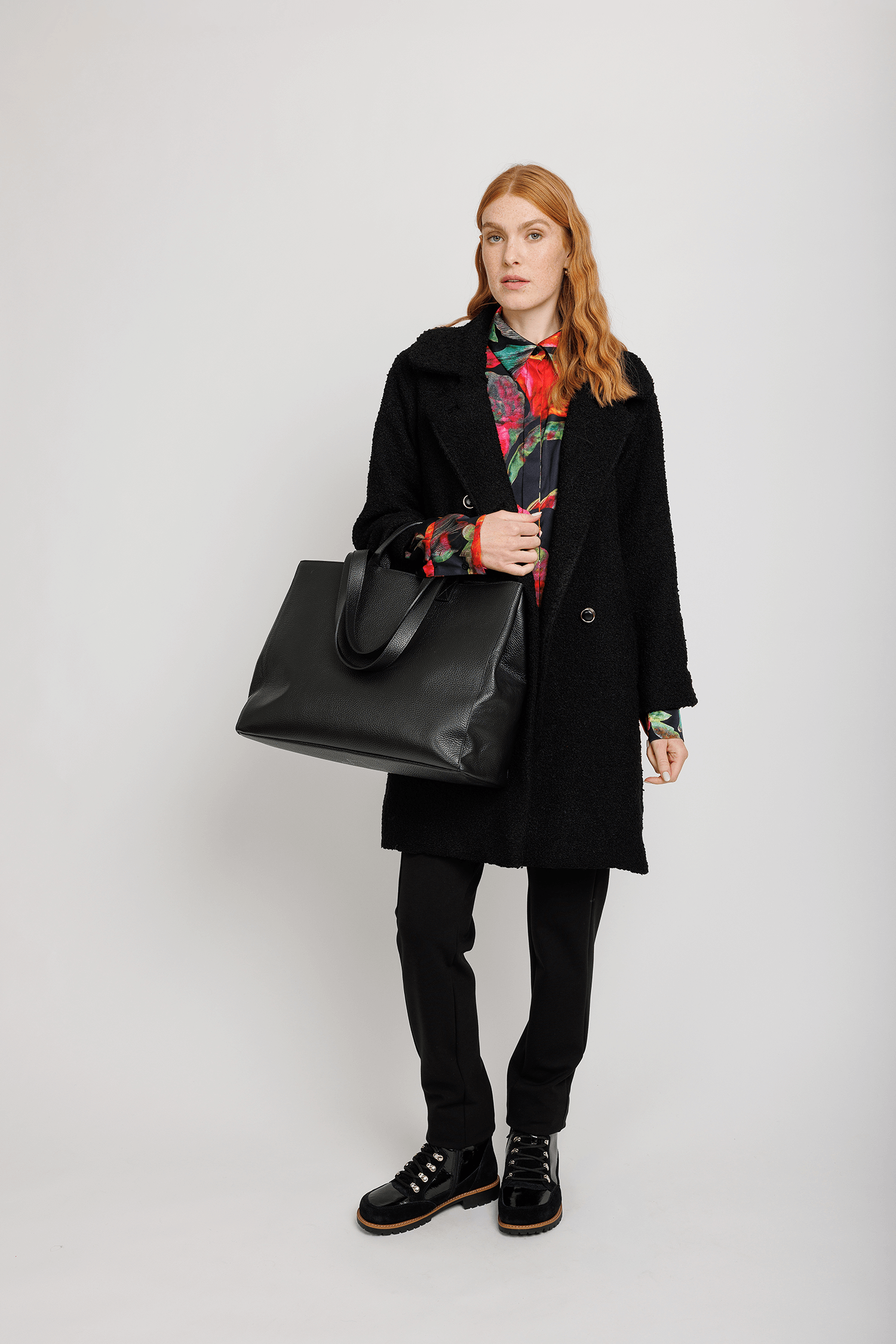 Kastenmantel in Schwarz